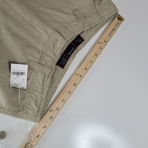 NEW 30 EXPRESS MEN'S CARGO OUTDOOR LONGBOARD SHORTS NEUTRAL KHAKI TAN NWT - Picture 4 of 9